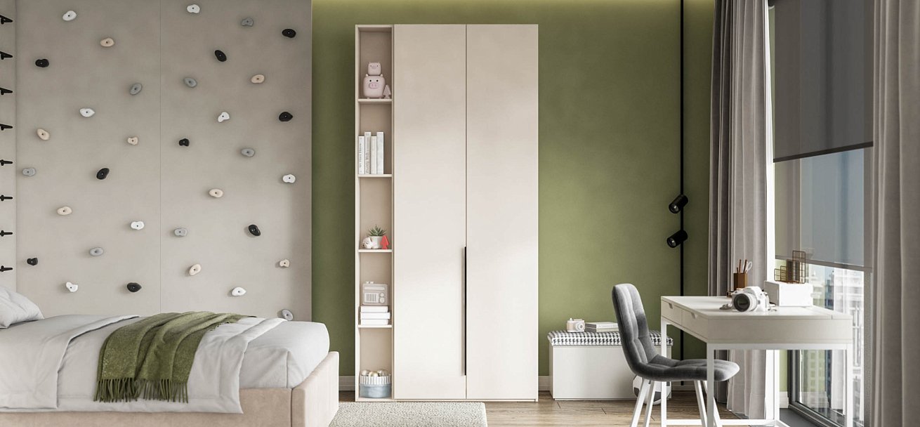 Босс Стандарт 90*236 шкаф распашной 2Д+ящики Кашемир