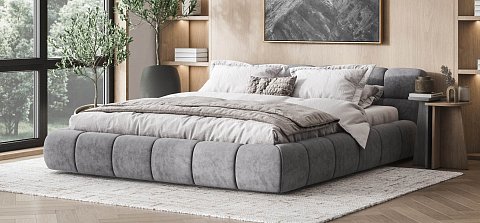 Босс Дрим Кровать+ПМ 180*200 велюр Роял агат 2