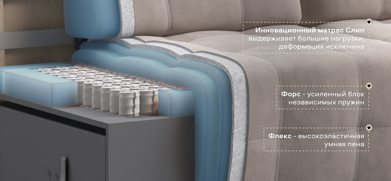 Диван Босс ХО Макс велюр Монолит латте / Снежная Сонома