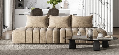 Диван Босс Твин прямой велюр Роял тауп 2