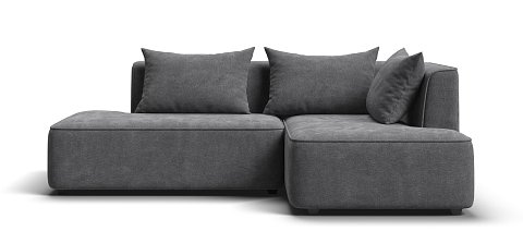 Угловой диван правый Кинг Твин Шенилл Клауд графит 1