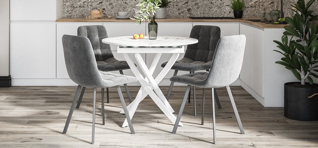 Стул НОРД велюр Велутто Серый, Черный