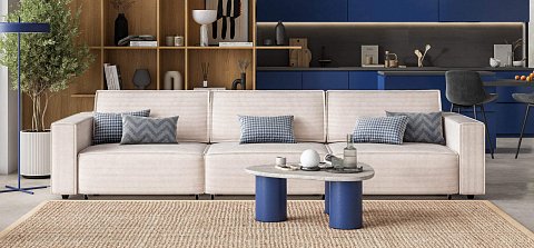 Диван Босс Софт Модуль Макс Вельвет Корд бежевый 2