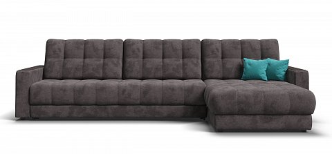 Угловой диван Босс Макс велюр Алькантара серый 1