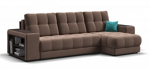 Угловой диван Босс ХЛ велюр Монолит мокко