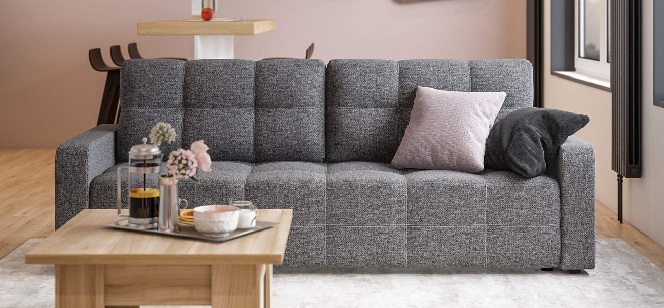 Диван Денди Рогожка Мальмо серый