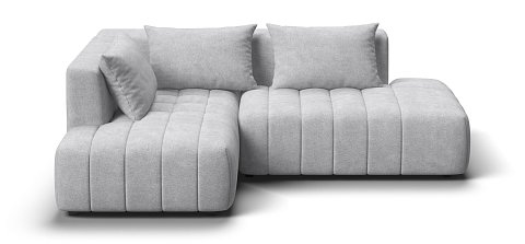 Угловой диван левый Босс Твин Шенилл Клауд серый 1