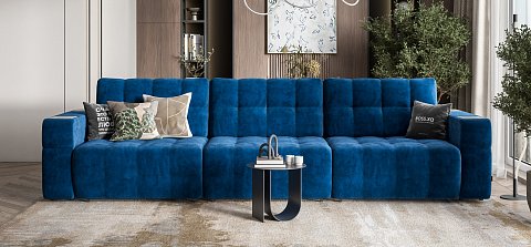 Диван Босс ХО Макс велюр Монолит синий / Камень 2