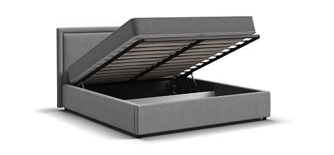 Фрея Кровать+ПМ 160*200 велюр Монолит сталь 3