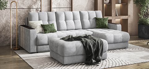 Босс пуф велюр Монолит сталь 2