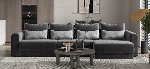 Модульный угловой диван Ричмонд Модуль Макс Вельвет Корд графит 2