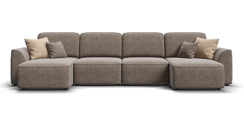 П-образный диван Кинг Модуль велюр Роял тауп 1