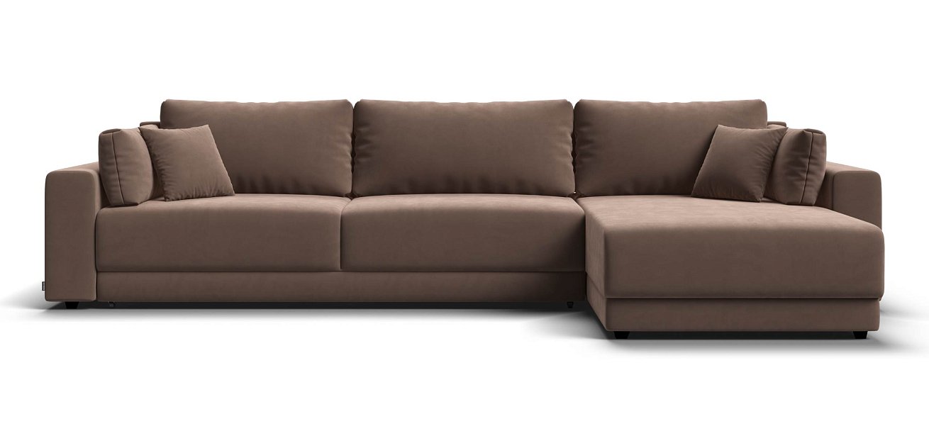 Угловой диван Босс Прайм Макс велюр Монолит мокко