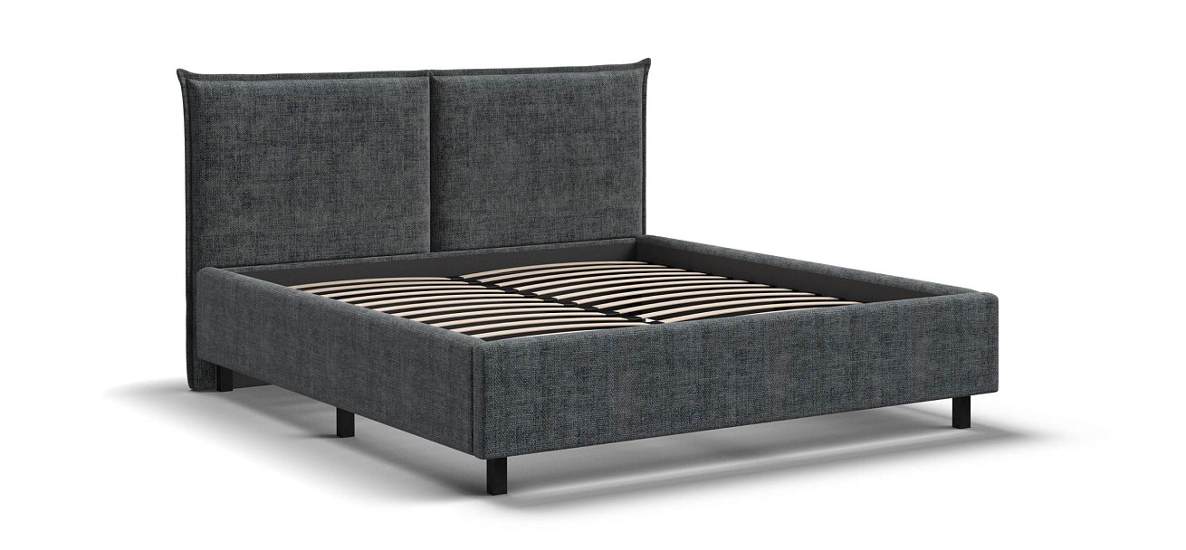 Лео Кровать 160*200 Шенилл Смарт серый