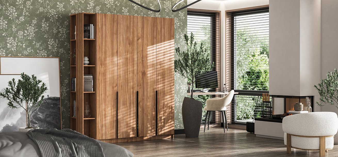 Рим 160 шкаф распашной 4Д+ящики 01 Орех Селект