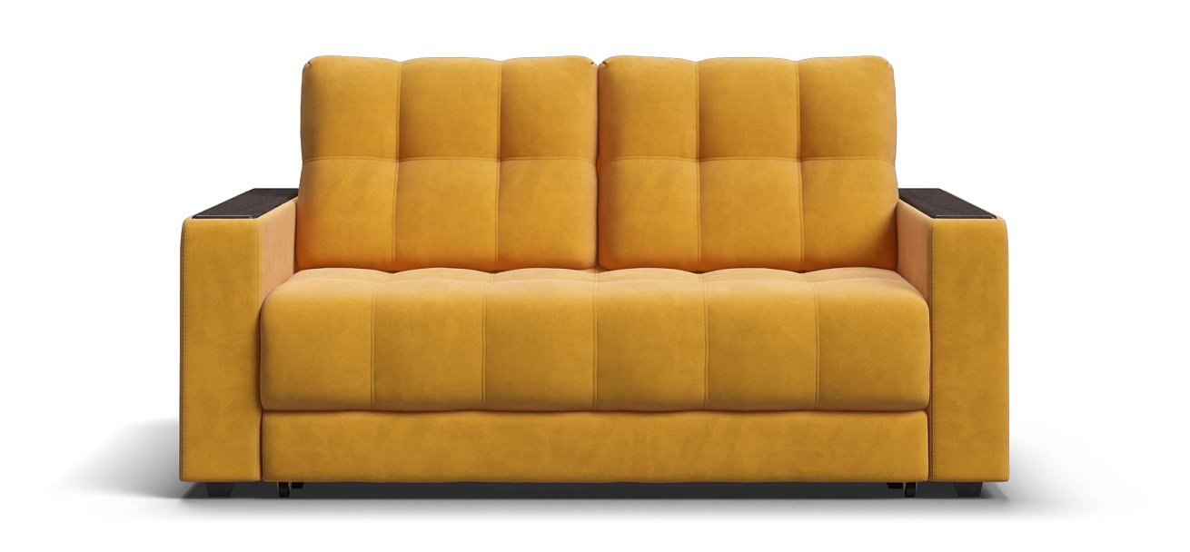 Диван Босс двухместный велюр Монолит желтый