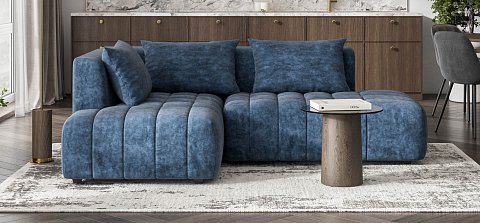 Угловой диван левый Босс Твин велюр Роял синий 2