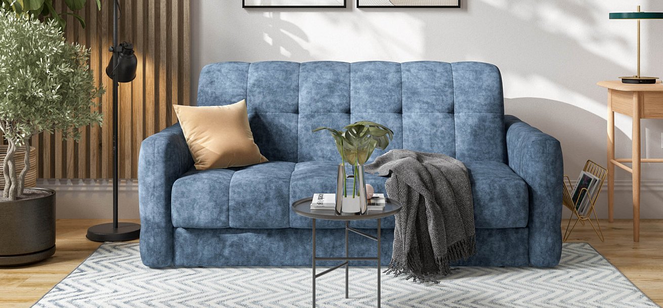 Диван Босс Слип 160 велюр Роял синий