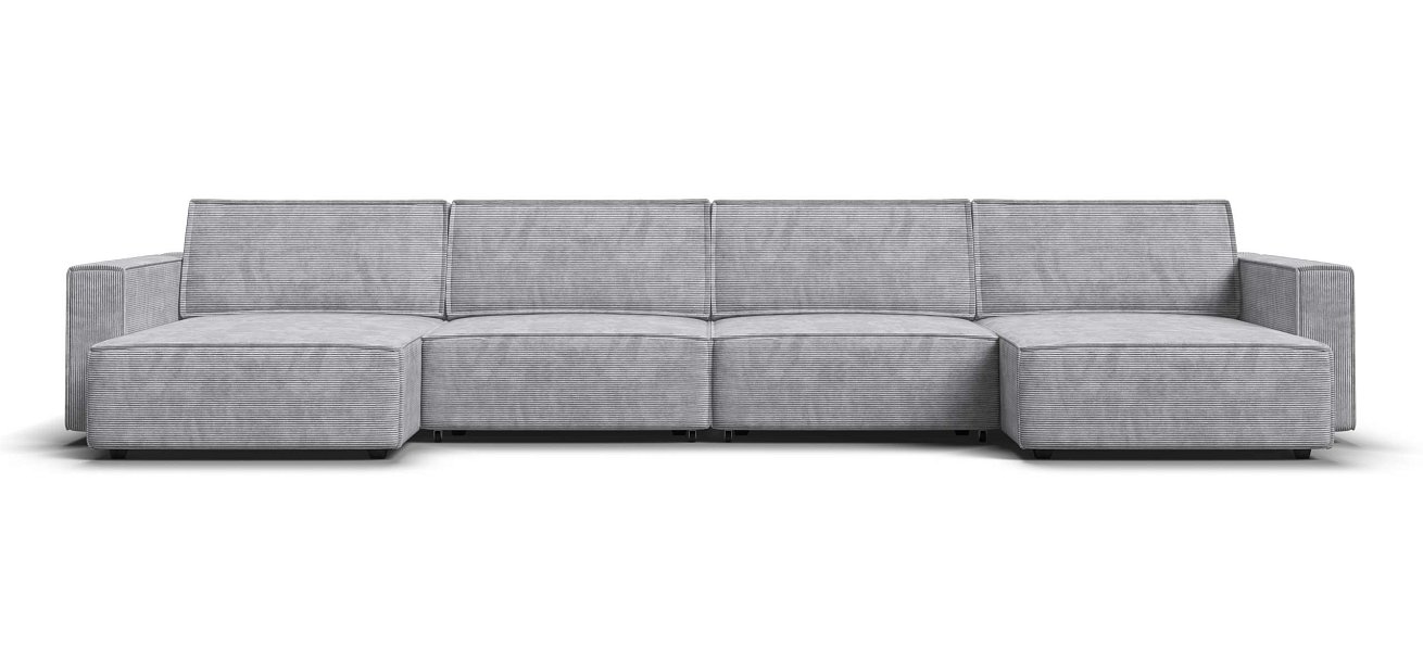 П-образный диван Босс Софт Модуль Вельвет Корд серый