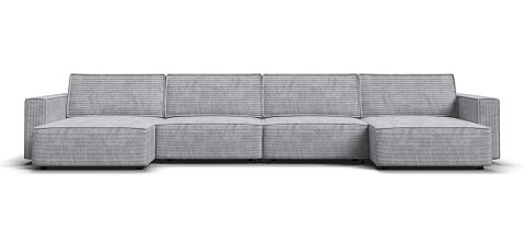 П-образный диван Босс Софт Модуль Вельвет Корд серый 1
