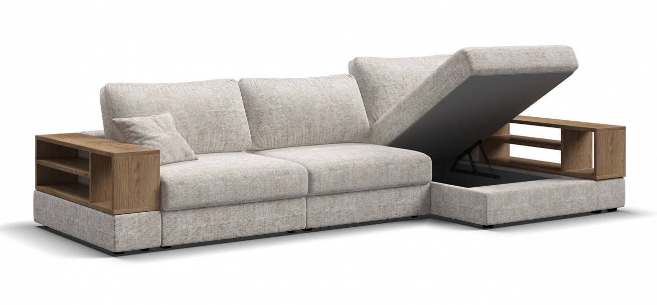 Угловой диван-кровать Босс Модуль ХЛ Шенилл Смарт кварц