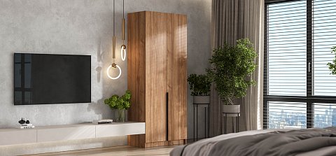 Босс Стандарт 90*220 шкаф распашной 2Д 01 Орех Селект 2