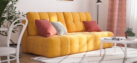 Диван Босс Мини велюр Монолит желтый 2