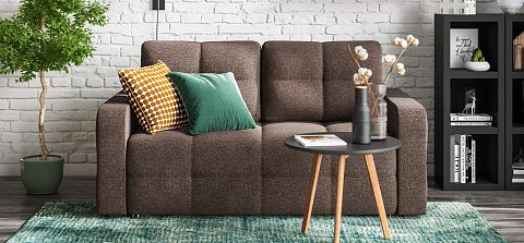 Диван Денди двухместный Рогожка Мальмо шоколад 2