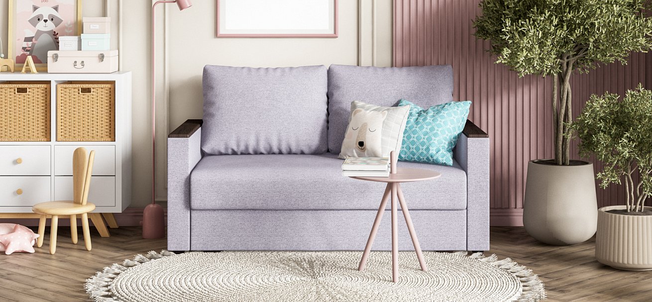 Диван Атланта двухместный Рогожка Мальмо платина