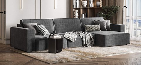 Угловой диван Босс Софт Модуль Макс Вельвет Корд графит 2