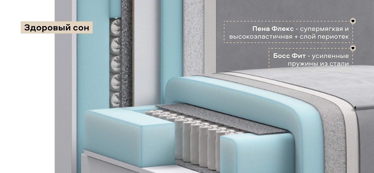 Диван Босс Софт Модуль велюр Монолит сталь