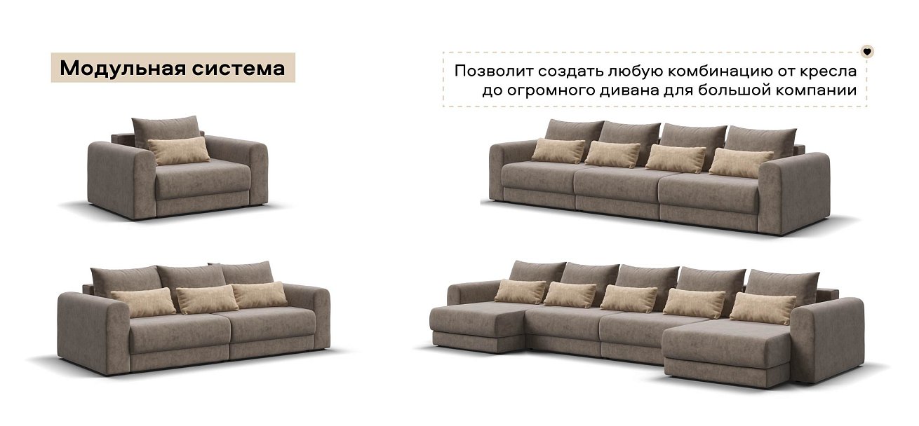 Ричмонд Модуль подлокотник 2 шт. велюр Роял тауп