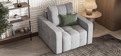 Денди кресло-кровать велюр Монолит сталь 2