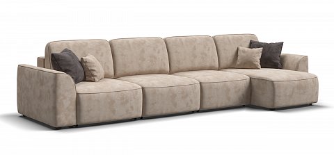 Угловой диван Кинг Модуль Макс велюр Алькантара пепел 1