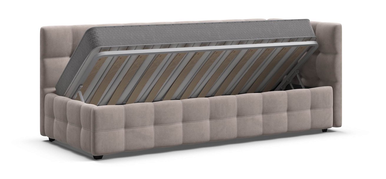 Босс Мини Кровать+ПМ 90*200 велюр Монолит латте