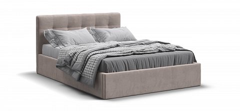 Белла Кровать без ПМ 140*200 велюр Монолит латте 1