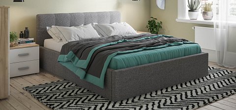 Белла Кровать без ПМ 140*200 Рогожка Мальмо серый 2