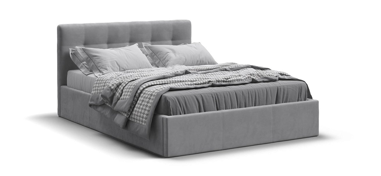 Белла Кровать без ПМ 140*200 велюр Монолит сталь