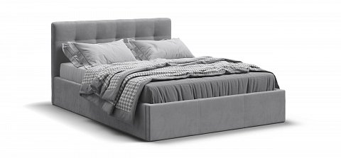 Белла Кровать без ПМ 140*200 велюр Монолит сталь 1