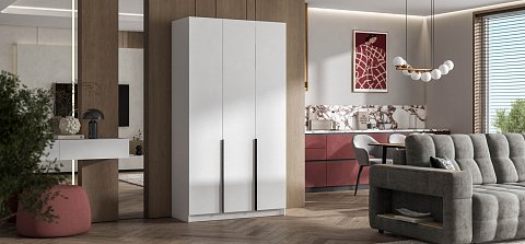 Босс Стандарт 120*220 шкаф распашной 3Д 01 Белый 2