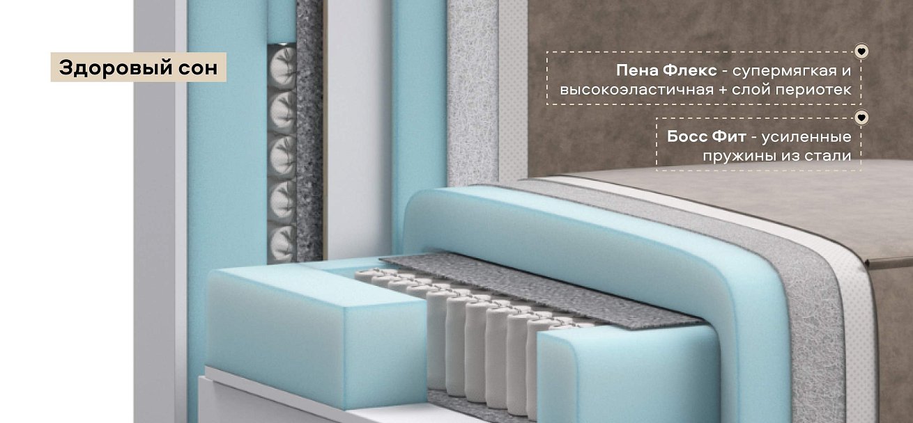 Босс Софт Модуль спальное место велюр Роял тауп