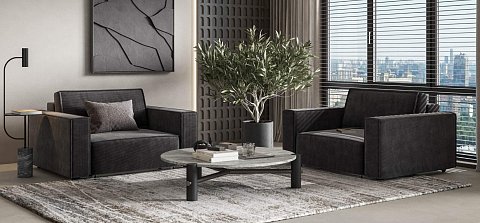 Кресло Босс Софт Модуль Вельвет Корд графит 2