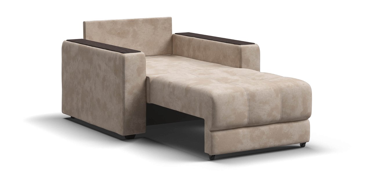 Босс кресло-кровать велюр Алькантара пепел