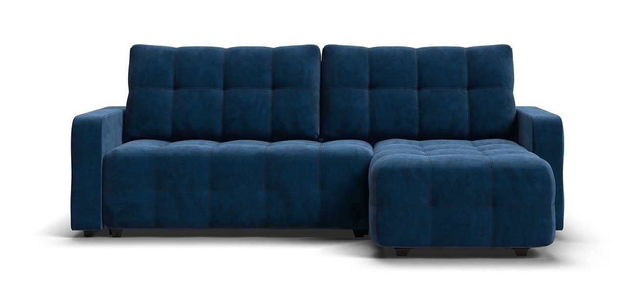 Угловой диван Денди велюр Монолит синий