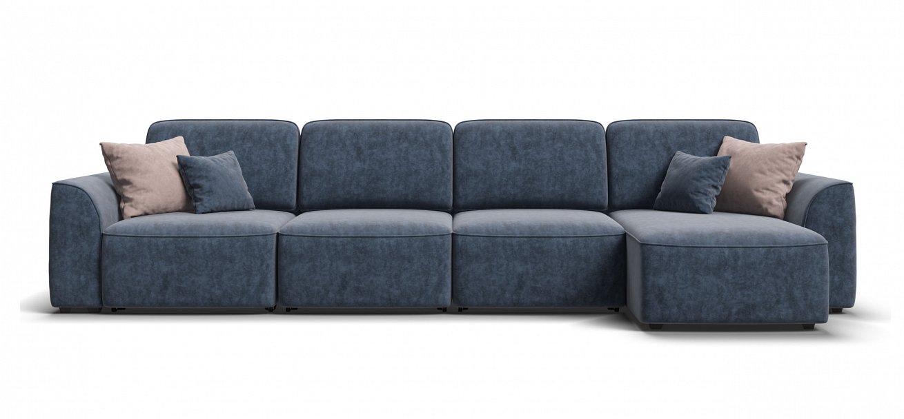 Угловой диван Кинг Модуль Макс велюр Роял синий