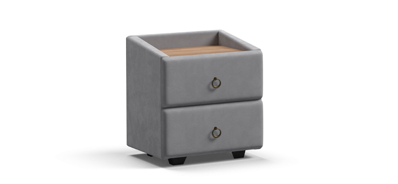 Тумба Босс Классик велюр Монолит Сталь, Орех Селект