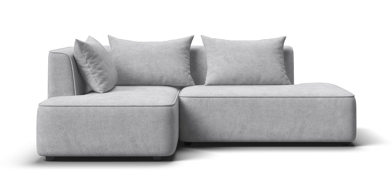 Угловой диван левый Кинг Твин Шенилл Клауд серый