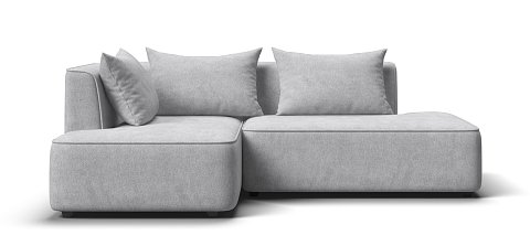 Угловой диван левый Кинг Твин Шенилл Клауд серый 1