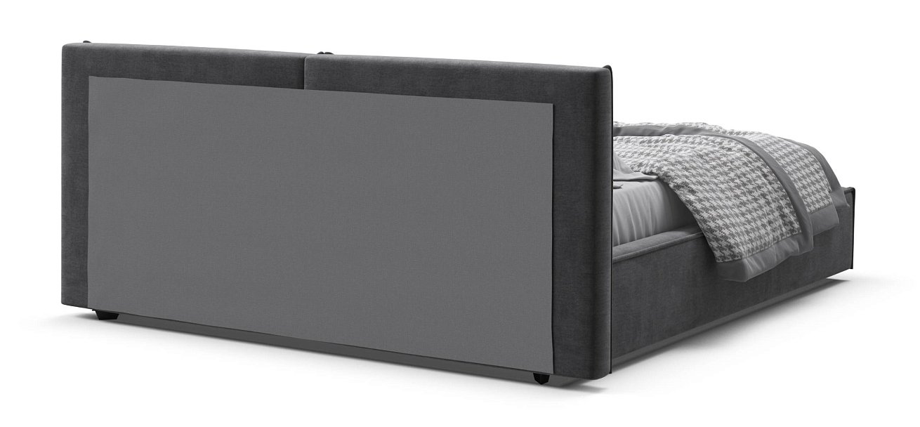 Норд Кровать+ПМ 160*200 велюр Монолит серый