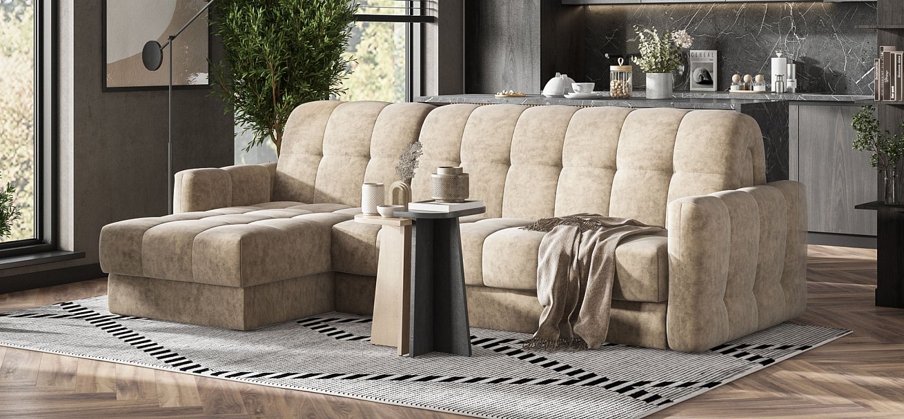 Угловой диван Босс Слип 160 велюр Роял тауп